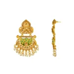 Generic Women's Rose Gold Plated Alloy Kundan Earrings & Mangtikka (Green) - Image 2