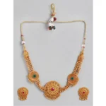 Generic Women's Rose Gold Plated Alloy Necklace & Earings Set (Multicolor)