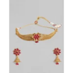 Generic Women's Rose Gold Plated Alloy Necklace & Earings Set (Gold)