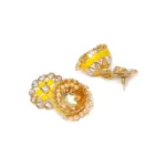 Generic Women's Rose Gold Plated Alloy Earrings (Yellow) - Image 4