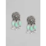 Generic Women's Rose Gold Plated Alloy Necklace & Earings Set (Light Green) - Image 5