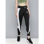 Generic Women's Polyster Solid Sport Leggings (Black & White) - Image 3