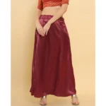 Generic Women's Silk Solid Free Size Petticoat (Maroon) - Image 2