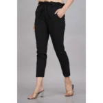 Generic Women's Casual Solid Lycra Trouser Pant (Black) - Image 5