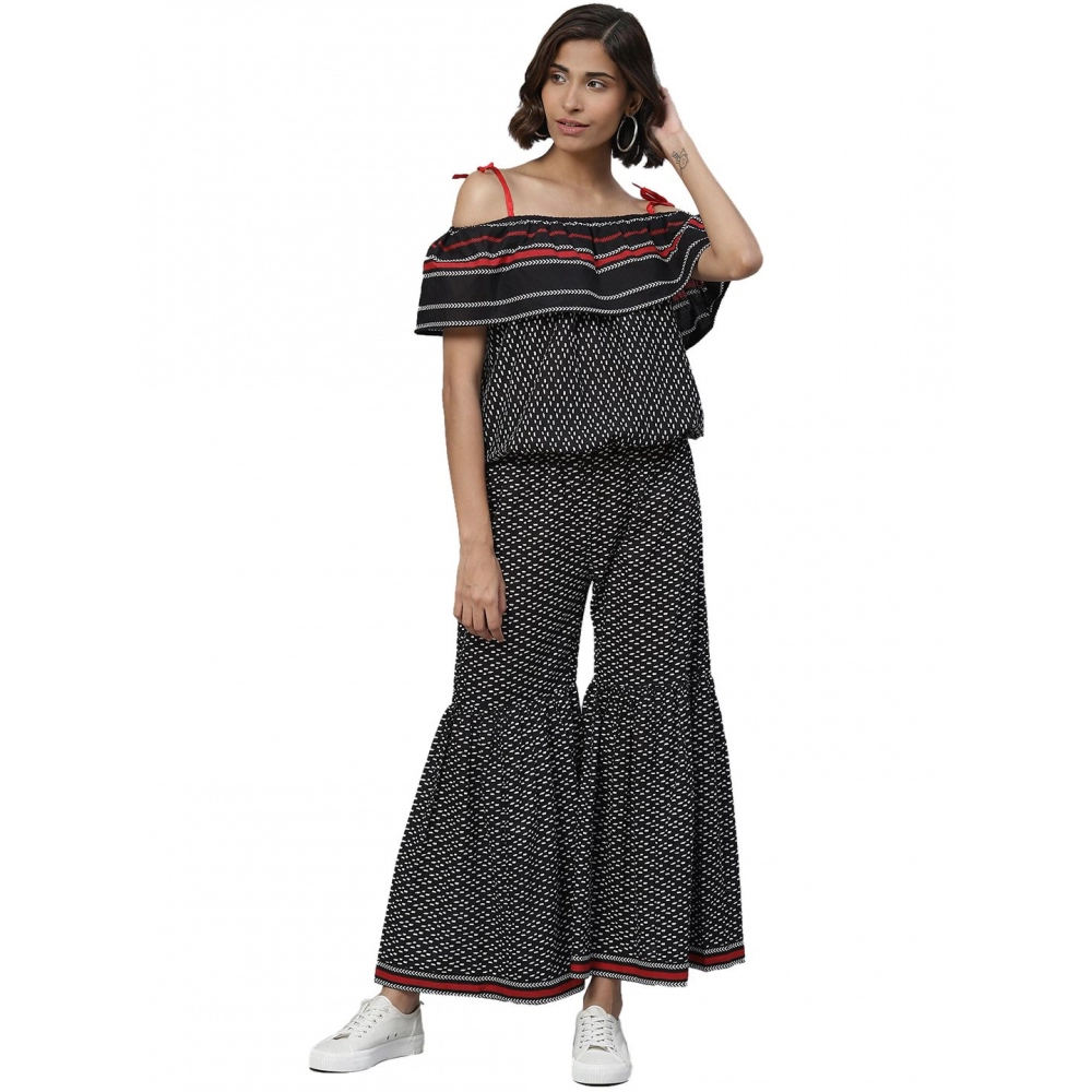 53590822103_e1e555d569_o_d-1000x1000-1.webp Generic Women's Casual shoulder sleeve Geomatrical Printed Cotton Dress (Black) - Image 1