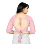 Generic Women's Georgette Embroidery Readymade Blouse (L.Pink, Size: Free Size) - Image 4