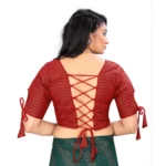 Generic Women's Cotton Thread Work Readymade Blouse (Red, Size: Free Size) - Image 4