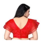 Generic Women's Nylon Diamond Work Readymade Blouse (Red, Size: Free Size) - Image 4