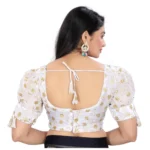 Generic Women's Jimmy Choo Embroidery Readymade Blouse (White, Size: Free Size) - Image 4