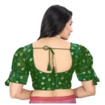 Generic Women's Jimmy Choo Embroidery Readymade Blouse (Green, Size: Free Size) - Image 4