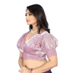 Generic Women's Organza Plain Readymade Blouse (Baby Pink, Size: Free Size) - Image 3