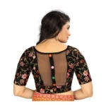 Generic Women's Satin Floral Readymade Blouse (Black, Size: Free Size) - Image 4