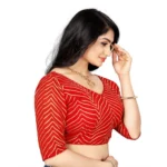 Generic Women's Georgette Embroidery Readymade Blouse (Red, Size: Free Size) - Image 2