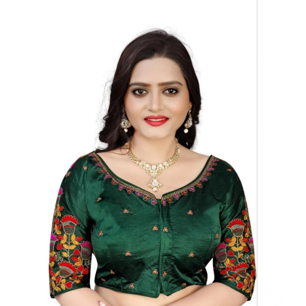 53727065868_2efd1465dc_o_d-1000x1000-1.webp Generic Women's Malai Silk Floral Readymade Blouse (Green, Size: Free Size) - Image 1