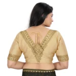 Generic Women's Banglory Embroidery Readymade Blouse (Beige, Size: Free Size) - Image 4
