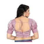 Generic Women's Organza Plain Readymade Blouse (Baby Pink, Size: Free Size) - Image 4