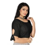 Generic Women's Cotton Thread Work Readymade Blouse (Black, Size: Free Size) - Image 2