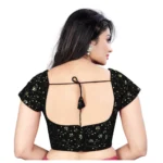 Generic Women's Velvet Sequins Readymade Blouse (Black, Size: Free Size) - Image 4