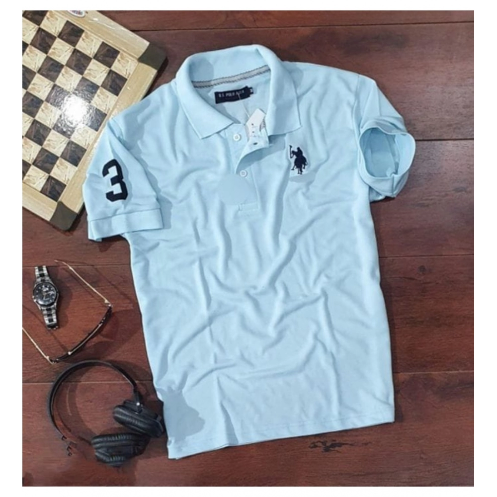 53735127147_e0e9fe11a0_o_d-1000x1000-1.webp Generic Men's Casual Half sleeve Solid Cotton Polo Neck T-shirt (Sky Blue) - Image 1