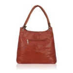 Generic Women's Faux Leather Textured Tote Bag (Brown) - Image 4