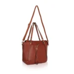 Generic Women's Faux Leather Textured Tote Bag (Brown) - Image 3