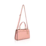Generic Women's Faux Leather Textured Adjustable Long Belt Handbag (Pink) - Image 2