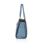 Generic Women's Faux Leather Textured Adjustable Long Belt Handbag (Blue) - Image 5