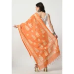 Generic Women's Cotton Printed Dupatta (Orange, Length: Free Size) - Image 4