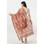 Generic Women's Cotton Printed Dupatta (Brown, Length: Free Size) - Image 4