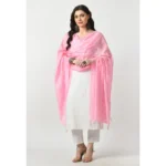Generic Women's Chanderi Self Design Dupatta (Pink, Length: Free Size) - Image 2