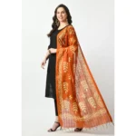 Generic Women's Cotton Printed Dupatta (Mustard, Length: Free Size) - Image 3