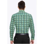 Generic Men's Cotton Blended Checked Full Sleeve Shirt (Green-Yellow) - Image 6