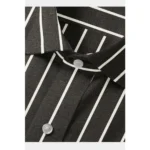 Generic Men's Cotton Blended Striped Full Sleeve Shirt (Black-White) - Image 2