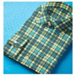 Generic Men's Cotton Blended Checked Full Sleeve Shirt (Green-Yellow) - Image 3