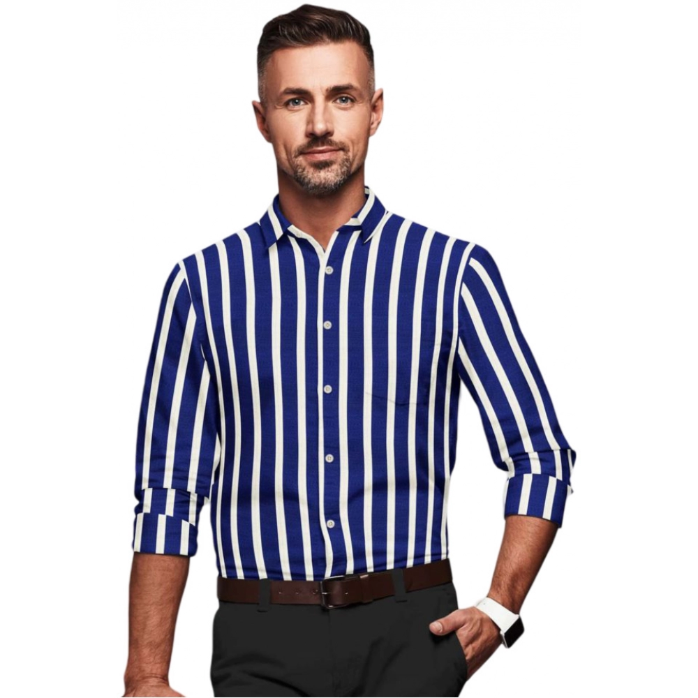 53814597749_62f550a614_o_d-1000x1000-1.webp Generic Men's Cotton Blended Striped Full Sleeve Shirt (White-Blue) - Image 1