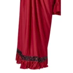 Generic Women's Lycra Solid Saree With Unstitched Blouse (Red, 5.5 Mtr) - Image 2