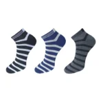 Generic 3_Pair Set Unisex Casual Cotton Solid Ankle Length Socks (Multicolor)