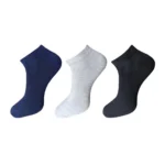 Generic 3_Pair Set Unisex Casual Cotton Solid Ankle Length Socks (Multicolor)