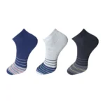 Generic 3_Pair Set Unisex Casual Cotton Striped Ankle Length Socks (Multicolor)