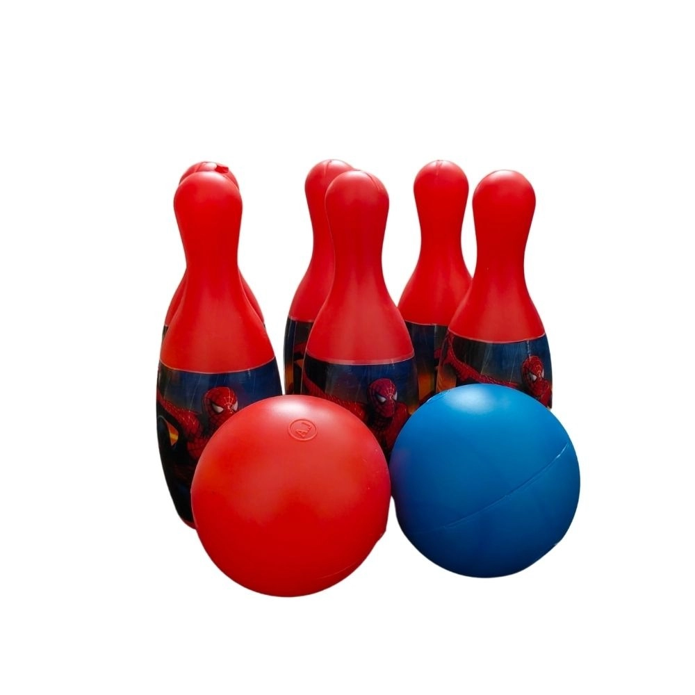 53860108496_692ba089aa_o_d-1000x1000-1.webp Spider Man Theme Bowling Set with two balls | Plastic | Toys| 1+ Years - Image 1