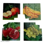 4_Pcs Set  Fruits Puzzle | Cardboard | Educational Toys | 4+ Years - Image 3