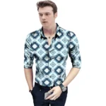 Generic Men's Casual Floral Printed Cotton Blend Unstitched Shirt Fabric 1.6 Mtrs (Multicolor) - Image 2