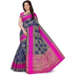 Generic Women's Jacquard Woven Saree With Unstitched Blouse 5.5Mtr (Blue)