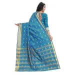 Generic Women's Silk Blend Woven Saree With Unstitched Blouse 5.5Mtr (Light Green) - Image 4