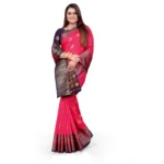 Generic Women's Silk Blend Woven Saree With Unstitched Blouse 5.5Mtr (Multicolor) - Image 3