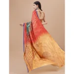 Generic Women's Crepe Digital Print Saree With Unstitched Blouse 5.5Mtr (Light Blue) - Image 4