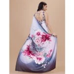Generic Women's Crepe Digital Print Saree With Unstitched Blouse 5.5Mtr (Multicolor) - Image 2