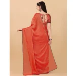 Generic Women's Silk Blend Embellished Saree With Unstitched Blouse 5.5Mtr (Red) - Image 3