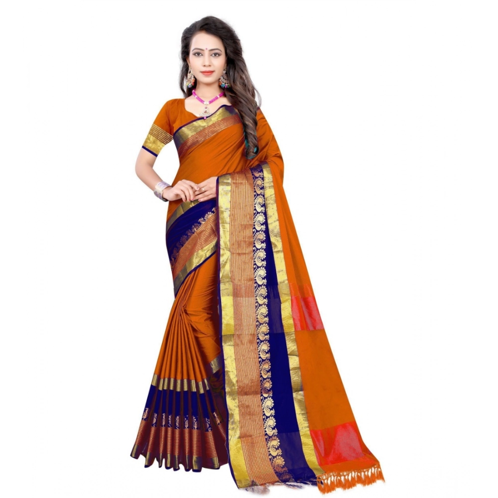 53926088431_555a36253f_o_d-1000x1000-1.webp Generic Women's Jacquard Woven Saree With Unstitched Blouse 5.5Mtr (Multicolor) - Image 1