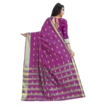 Generic Women's Silk Blend Woven Saree With Unstitched Blouse 5.5Mtr (Pink) - Image 4